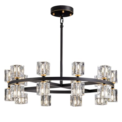 Crystal Chandelier for Dining Room (Black+gold(20lights）)