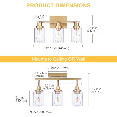 3 Light Gold Tracking Lights (Gold / 3-Light)