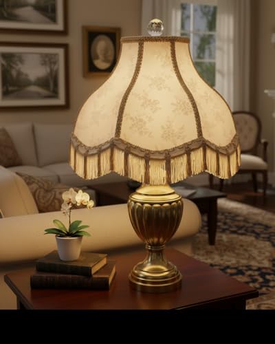 30331 Transitional Scallop Bell Shape Spider Construction Lamp Shade in Ivory (Ivory & 13" Wide)