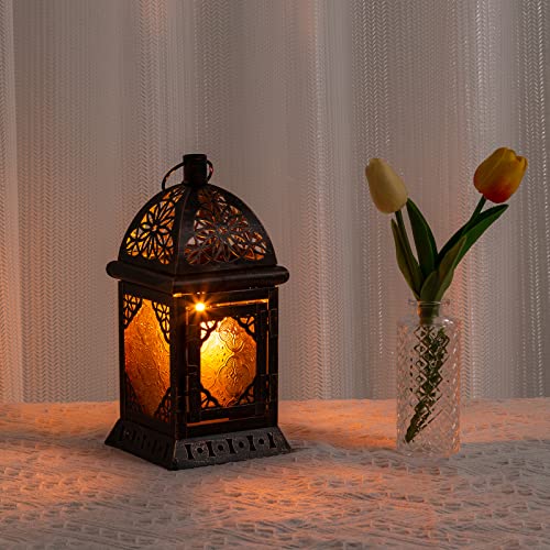 Candle Lanterns Decorative Indoor & Outdoor (Large / Amber-square - 12''h)