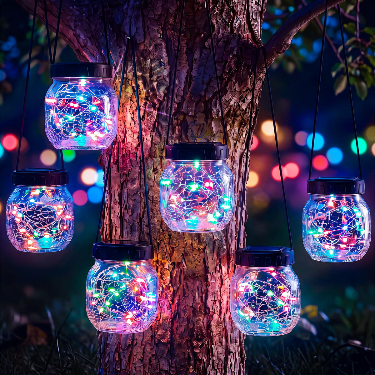 6 Pack Solar Lantern Outdoor Lights (Multicolor / 6 Pack)