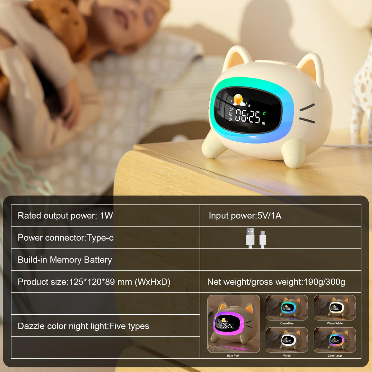 Kids Alarm Clock Ok to Wake (Cat)