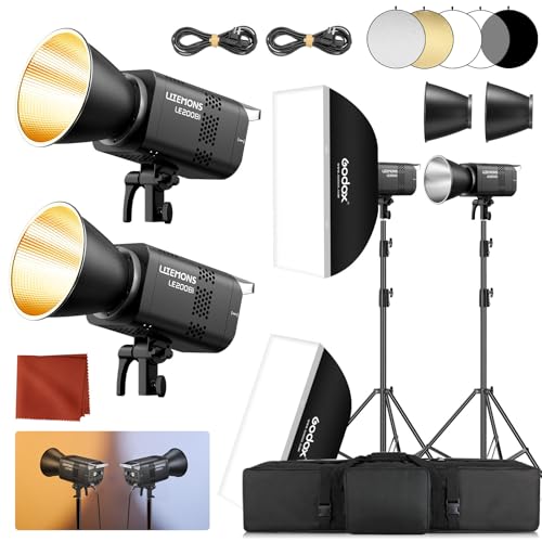 2Pack GODOX Litemons LE200Bi Kit (BLACK)