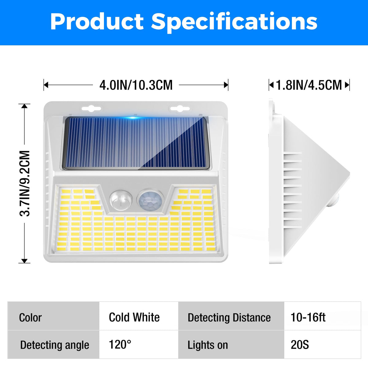 16Pack Solar Motion Sensor Lights Outdoor Waterproof (16 Pack / White Frame)