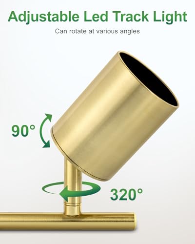 4 Ways Gold Track Lighting Fixtures Ceiling Gu10 Bulbs Not Included (Gold / 4 Ways)