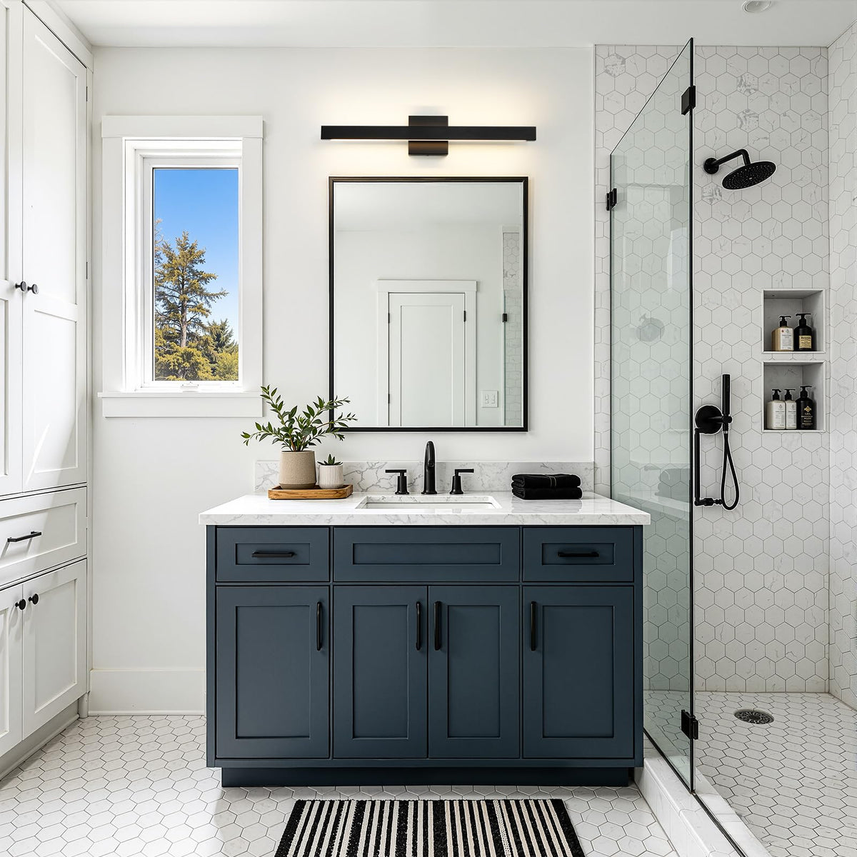 24 Inch Modern Vanity Light Black Bathroom Lighting Fixture with Up & Down Lighting 5CCT Dimmable LED Vanity Light Bar Over Mirror for Bathroom Bedroom Restroom (Black / 24 Inch)