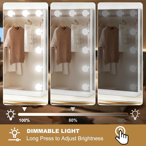 Vanity Mirror with Lights (White / 36"L x 24"W)