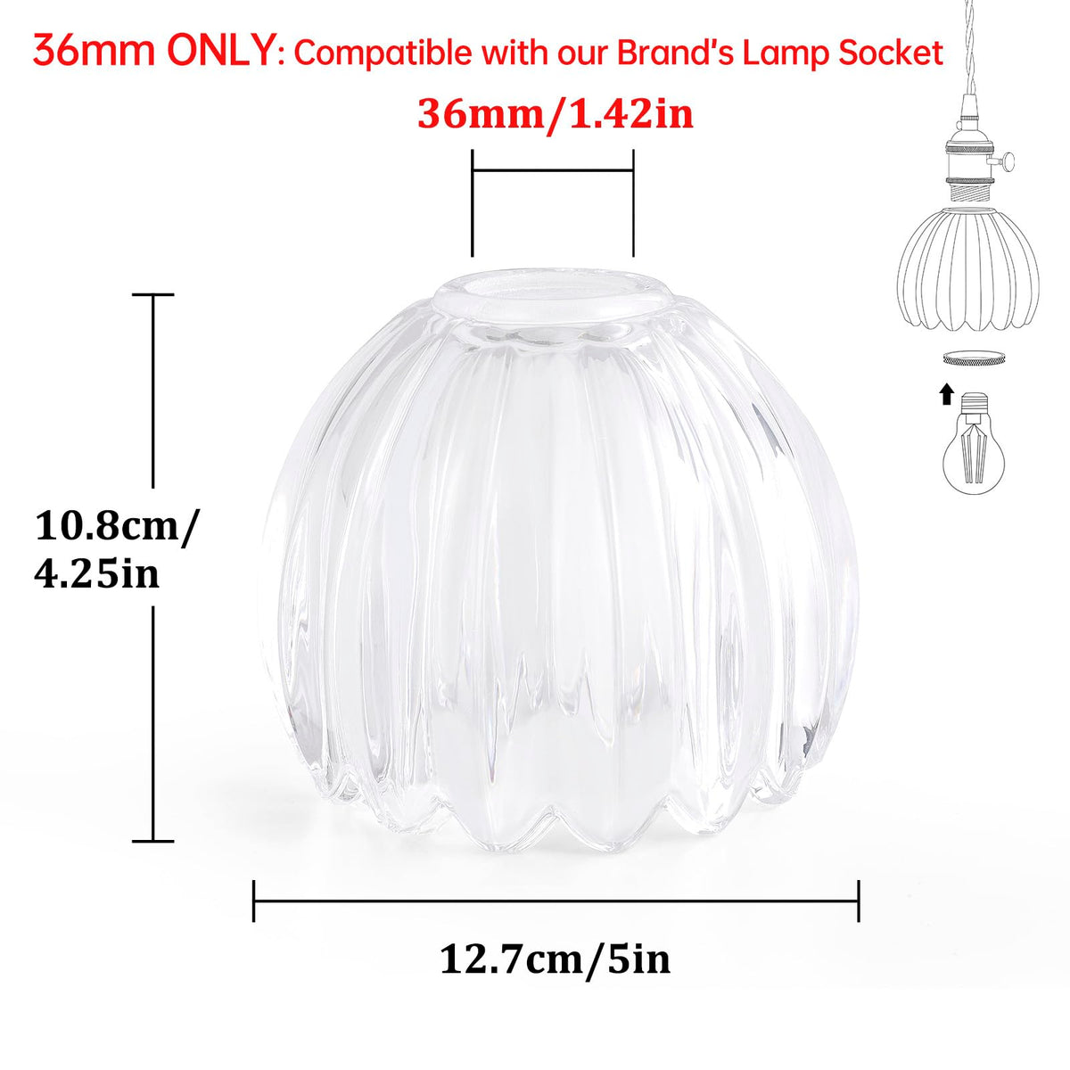 Tulip Lamp Shades Replacement (Clear)