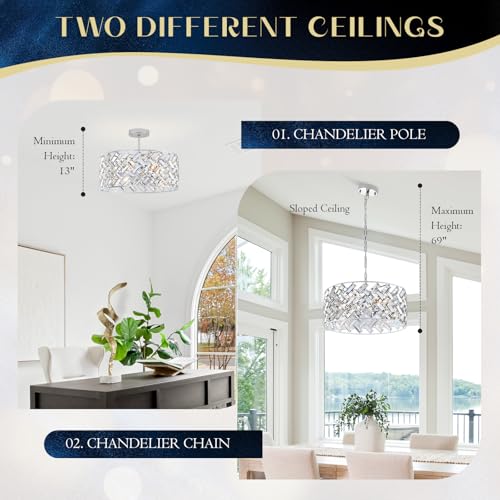 Chrome Crystal Chandelier 18" Drum 6 (Medium Drum Chrome)
