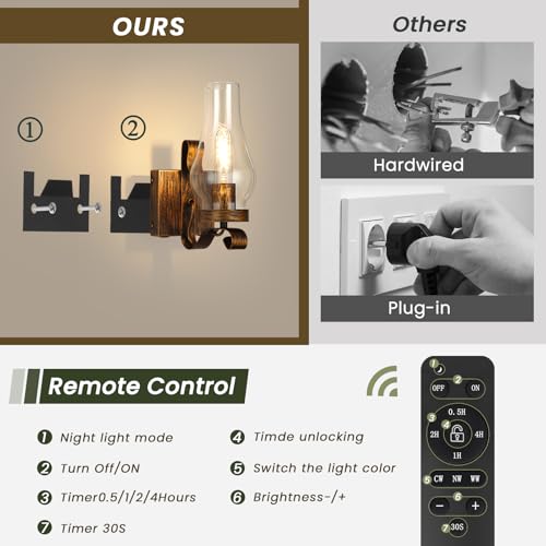 Battery Operated Wall Sconces (Retro Gold / Battery Operated)