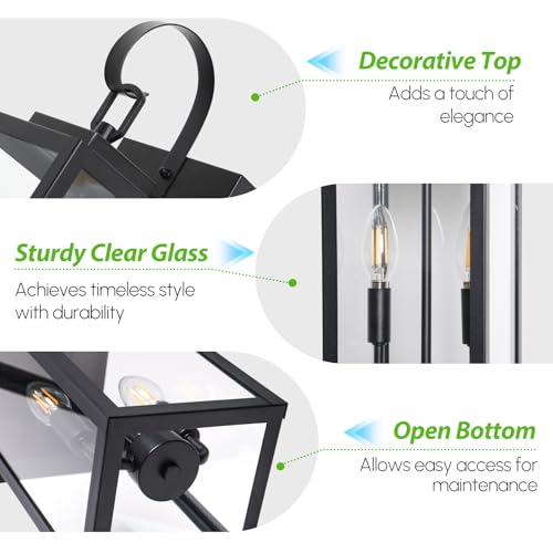 18" Large Outdoor Wall Light (Matte Black / 18.1")