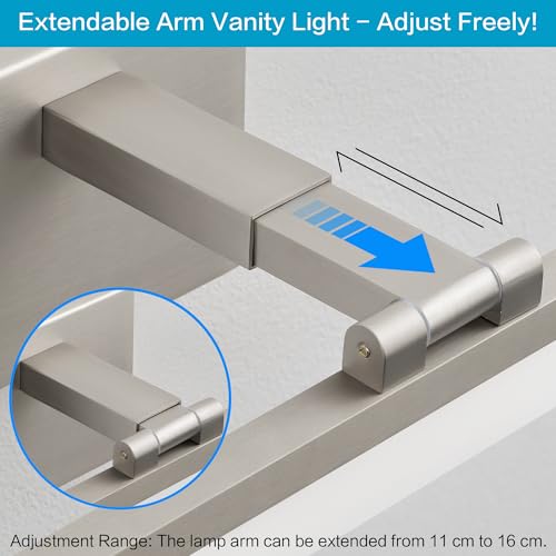 LED Vanity Lights Fixtures (Brushed Nickel Retractable-5CCT&Dimmable / 24-inch)