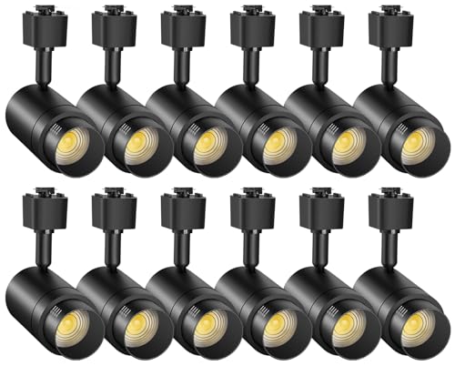 12 Pack Zoomable J Type Track Lighting Heads Dimmable (Black / 12 Pack(J type))