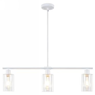 Kitchen Island Lighting Brushed Nickel & Black Dining Room Light Fixture with Milk