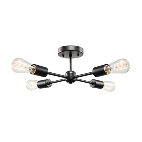66008 Vane 4 Light Flush Mount Ceiling Light (Black)