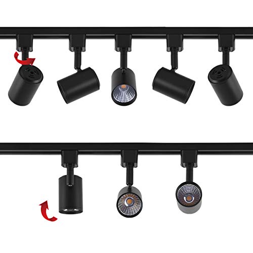 6 Pack H Type LED Track Lighting Heads 6.5W 3000K Warm White Black (3000K Warm White)