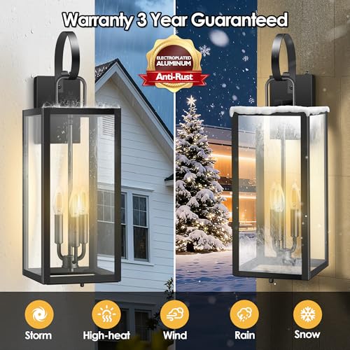 25inch Large Outdoor Wall Light with Closed Bottom (25in-dusk to dawn)