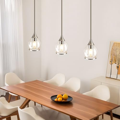 1 Piece Brushed Nickel Island Light for Kitchen (Brushed Nickel / 1-Light Pole Style)