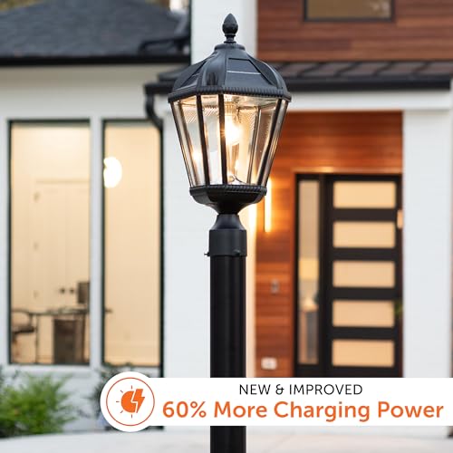 Outdoor Solar Post Light (Single Lamp Only - Post Mount / Black)
