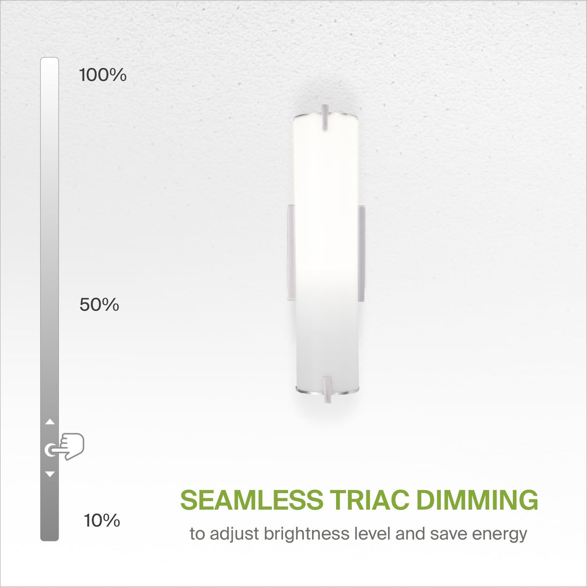 LED Vanity Light Fixture (Brushed Nickel | Cylinder / 120V | 18 Inch (2pk))