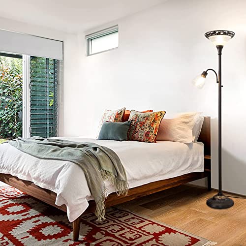 Torchiere Floor Lamps for Living Room (Black,White)