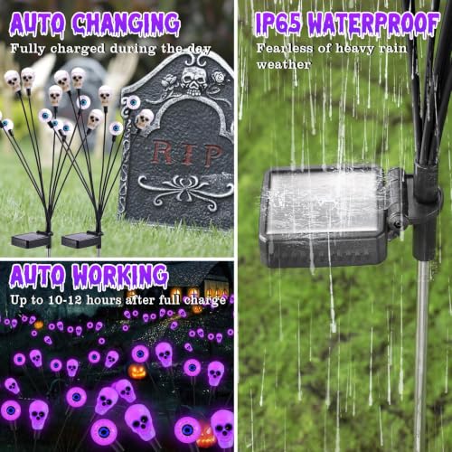 Halloween Decorations Outdoor (Halloween-purple-4packs)