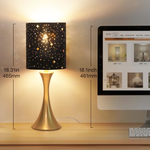 Touch Table Lamp (Gold Base with Stars Shade)