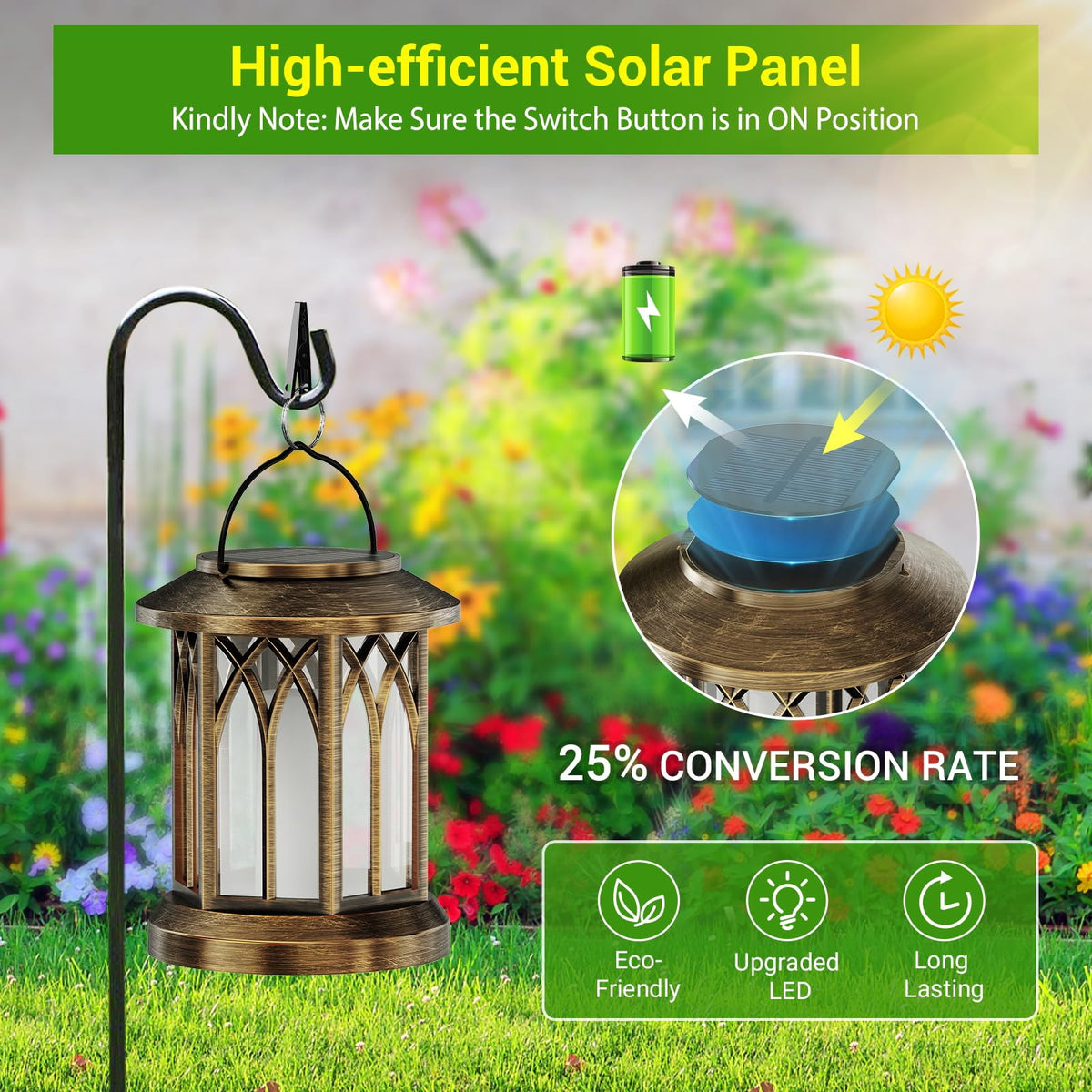 4 Pack Solar Lanterns Outdoor Waterproof (Bronze / 4 Pack)