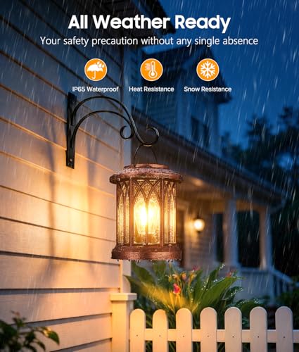 Solar Lanterns Outdoor Waterproof 4 Pack (Classic Copper / 4 Pack)