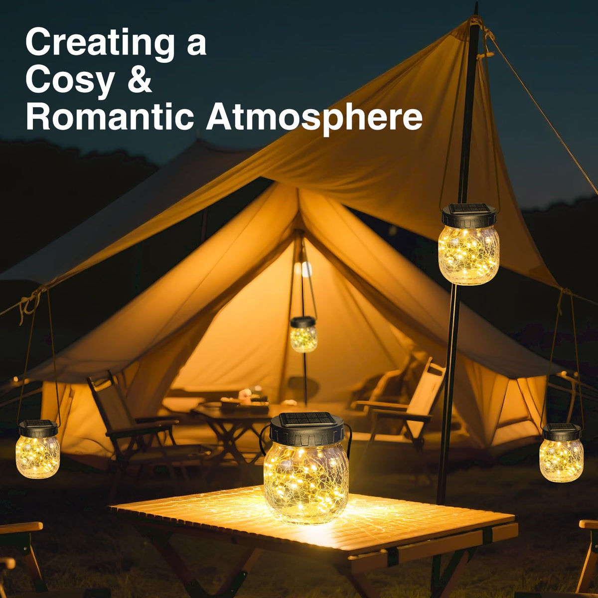 Solar Lanterns Outdoor Waterproof 2 Pack (Warm White / 2 Pack)