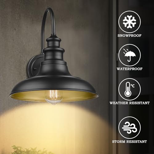 Outdoor Barn Light Fixtures (Black / 13-RZ004-4PACK(Not Dusk to Dawn))
