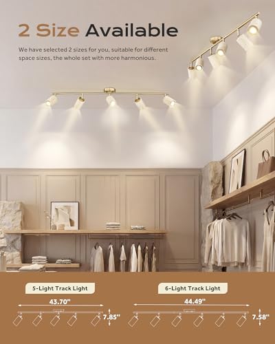 Natural Stone Track Lighting Fixtures Ceiling (43.7", 5-Light)