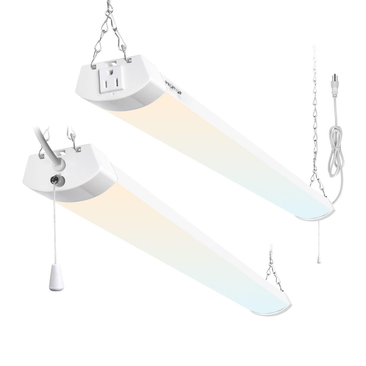 12000LM 4FT LED Shop Light with Pull Chain (White / 60W/80W/100W)