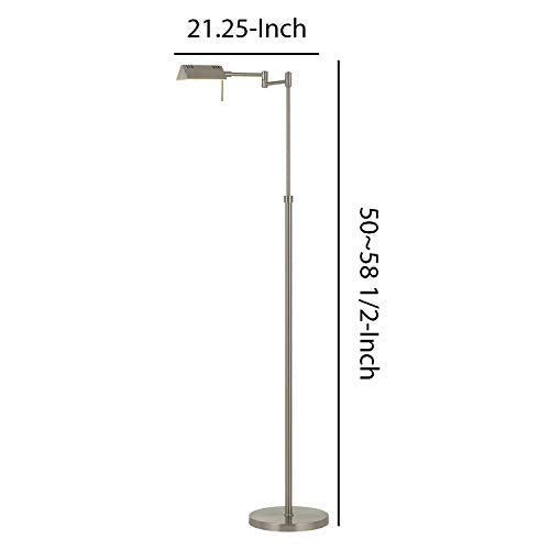 Benjara 10W LED Adjustable Metal Floor Lamp with Swing Arm