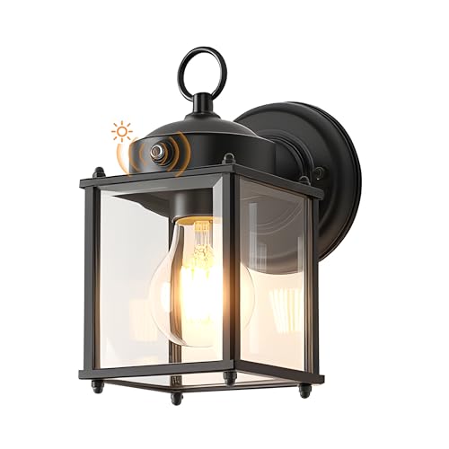 Dawn to Dusk Sensor Outdoor Wall Light Fixtures Waterproof Black Exterior Lighting Fixture Anti (Dawn to Dusk Function / 1 Pack)