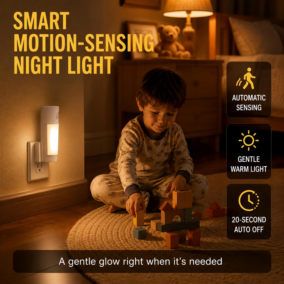 2 Pack Emergency Home Power Failure Night Light 4 in 1 Flashlight