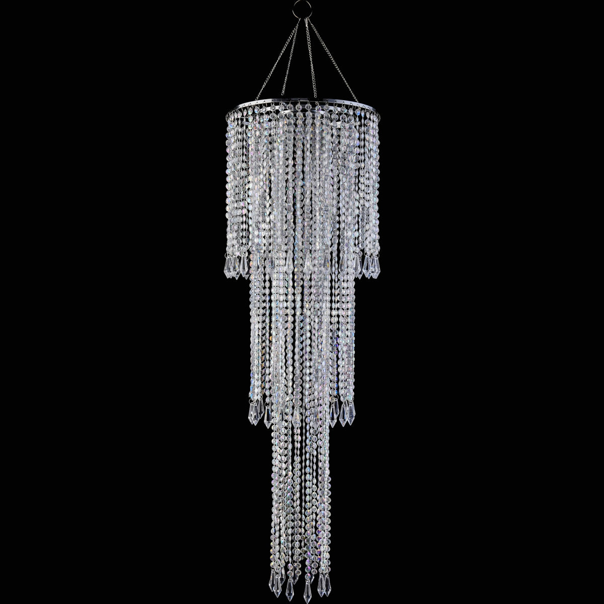 3 Tiers Modern Sparkling Acrylic Beaded Hanging Chandelier Shade (Clear-2 / Shade)