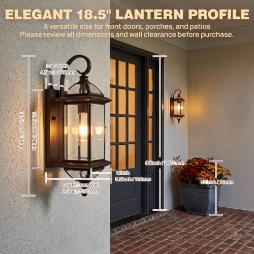 Solid Copper Dusk to Dawn Outdoor Wall Lighting (Bronze / 18.5''H)