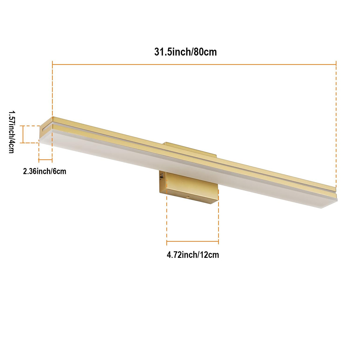 LED Modern Bathroom Vanity Light Fixtures (32-Inch / Gold)