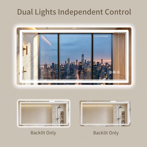 24"x48" LED Bathroom Mirror with Lights (48"L x 24"W)