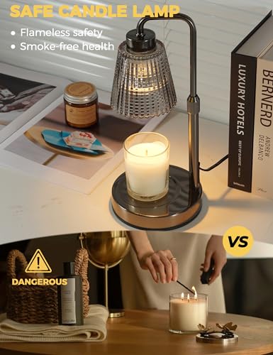 Silver Gray Candle Warmer Lamp with 24h Cycle Timer (Silver Gray)