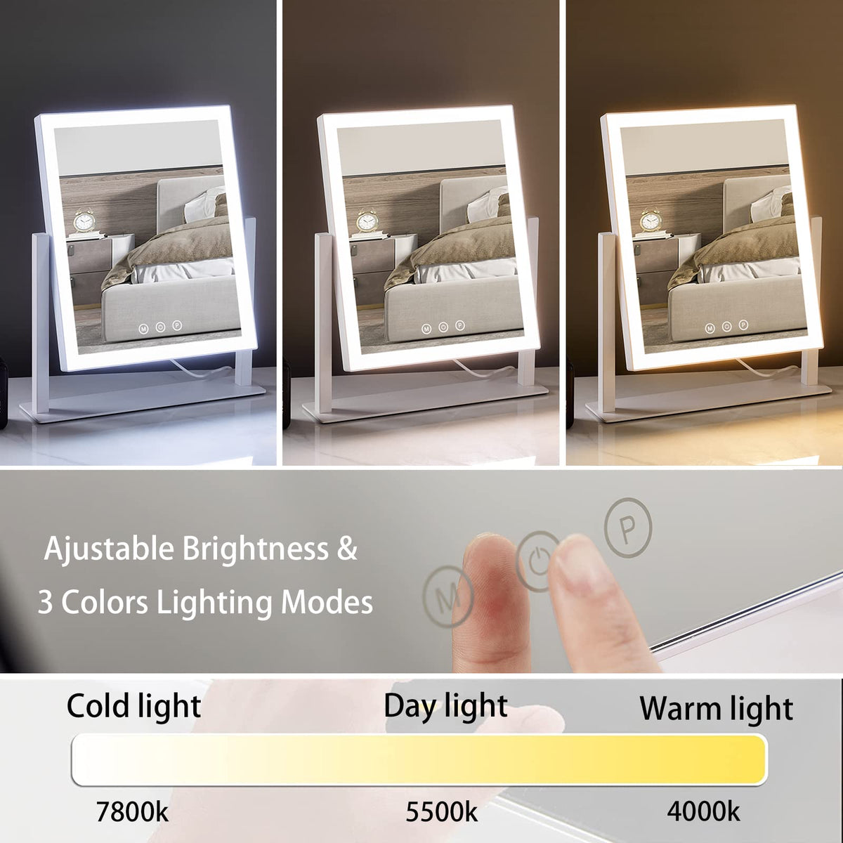 Lighted Makeup Mirror (14.1"L x 12.1"W)