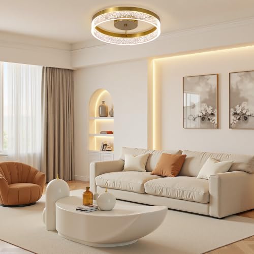 Gold Flush Mount Ceiling Light (19in Gold)