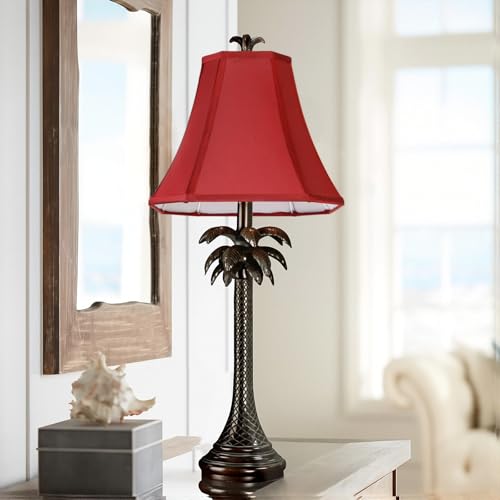 2 Pcs Wine Red Square Cute Lamp Shades Octagonal Faux Silk Lampshade Replacement Medium Lampshade 6.5×13×10.6IN (13IN 2 PACK / Red)