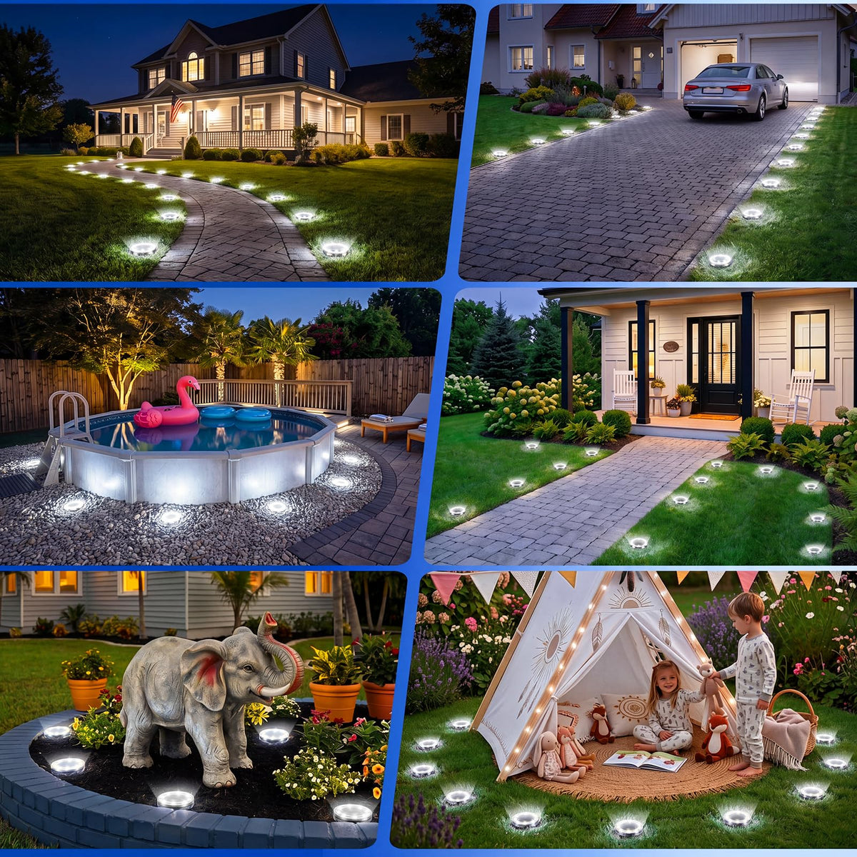 Solar Ground Lights Outdoor Anti (Cold White / 2 pack)
