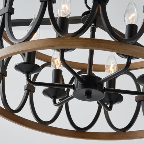 Rustic Farmhouse Chandelier for Dining Room Kitchen Island