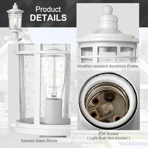 Outdoor Post Lights Lamp Posts Outdoor Lighting (White / Large,1Pack)