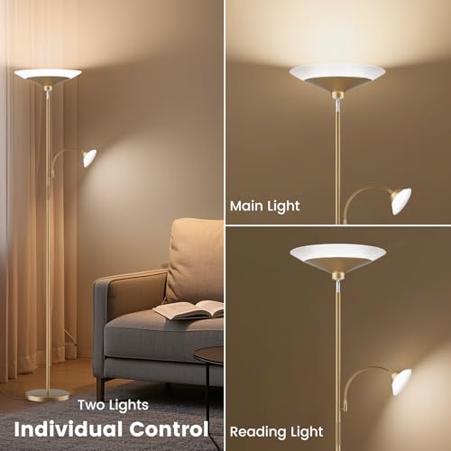 Gold Torchiere Floor Lamp (Gold)