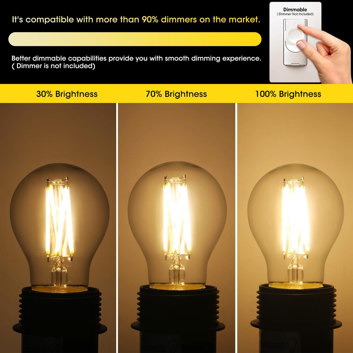 A15 LED Light Bulbs (Warm White / 4 Count (Pack of 1))