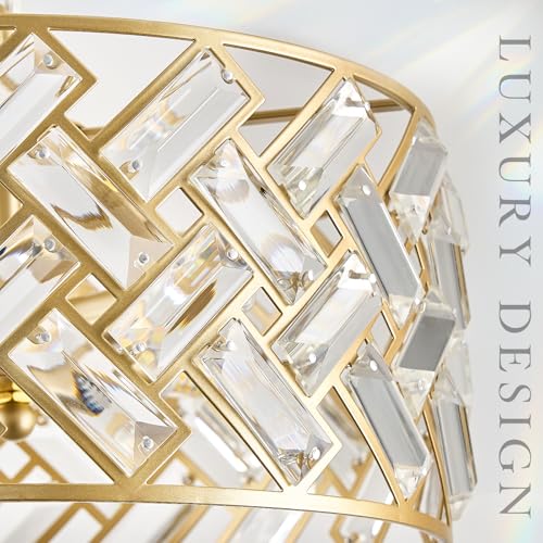 12" Gold Crystal Chandelier (Small Gold)